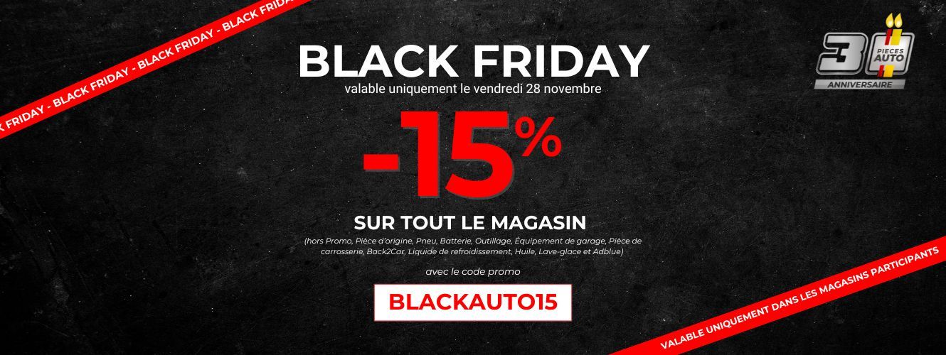 Black Friday : -15% sur tout le magasin